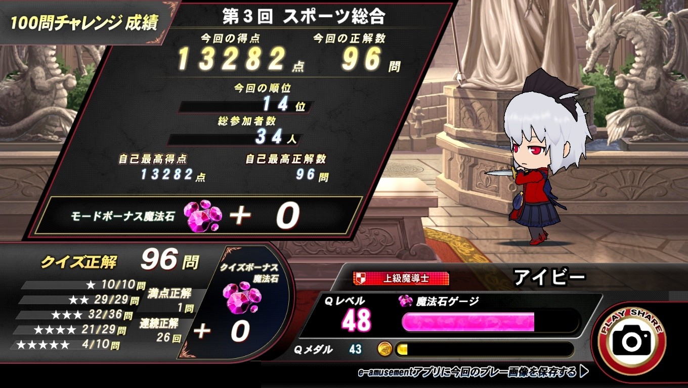 クイズマジックアカデミー公式さんのe-amusementアプリ投稿詳細 2023年