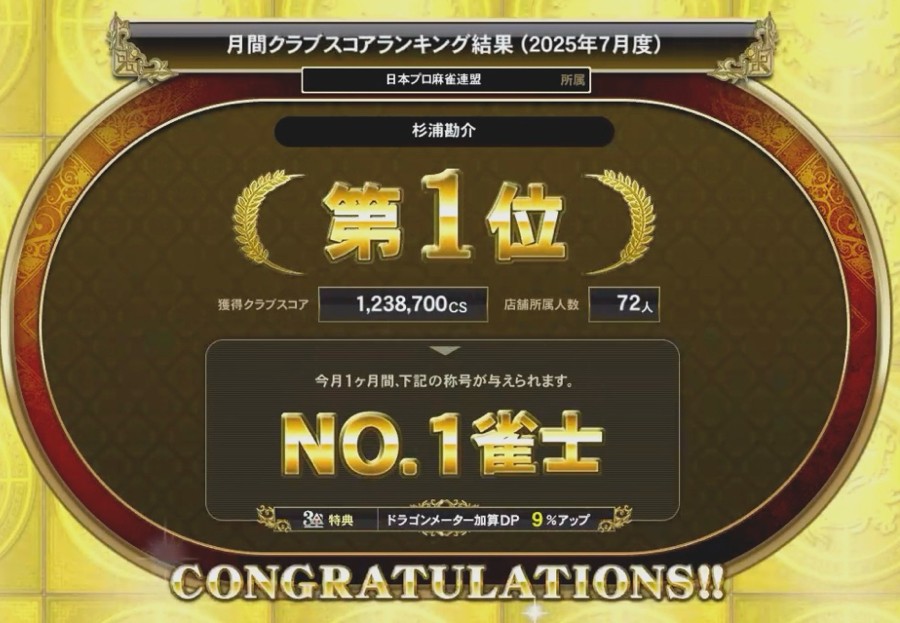 KONAMI 麻雀格闘倶楽部 全国大会優勝エフェクト付 麻雀格闘倶楽部 Extreme』にて「日本プロ麻雀連盟 投票選抜戦