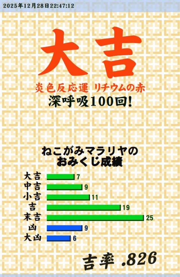 今日のおみくじ！<br />
<a style="text-decoration: none;" href="https://p.eagate.573.jp/gate/e/toomikuji.html?from=article">https://p.eagate.573.jp/gate/e/toomikuji.html?from=article</a>
